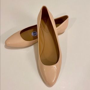 Calvin Klein | Patten Leather Nude Fla…